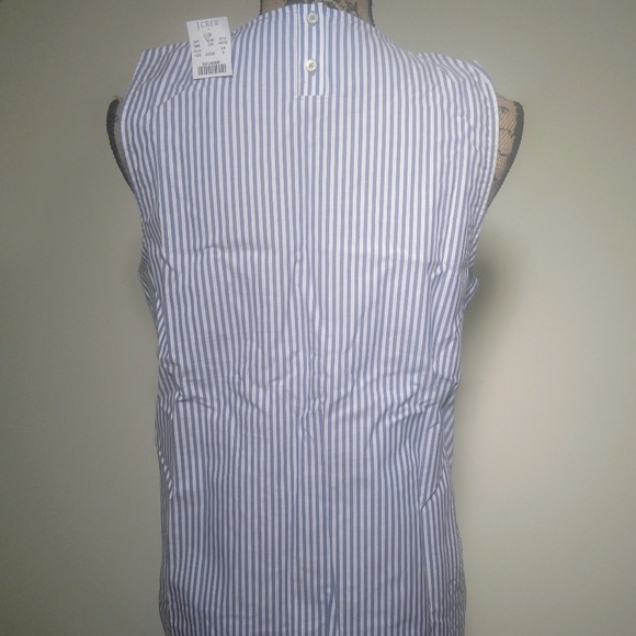 J Crew Gray/Blue Pinstripe Tank Size S - Picture 3 of 4